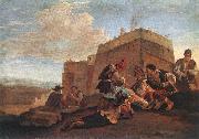 LAER, Pieter van Landscape with Morra Players sg oil painting